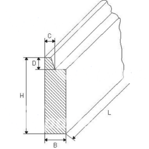 Vorkenbordprofiel FEM2 per meter hoogte 60mm