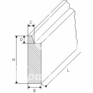 Vorkenbordprofiel met vorkborging FEM2 per meter hoogte 60mm